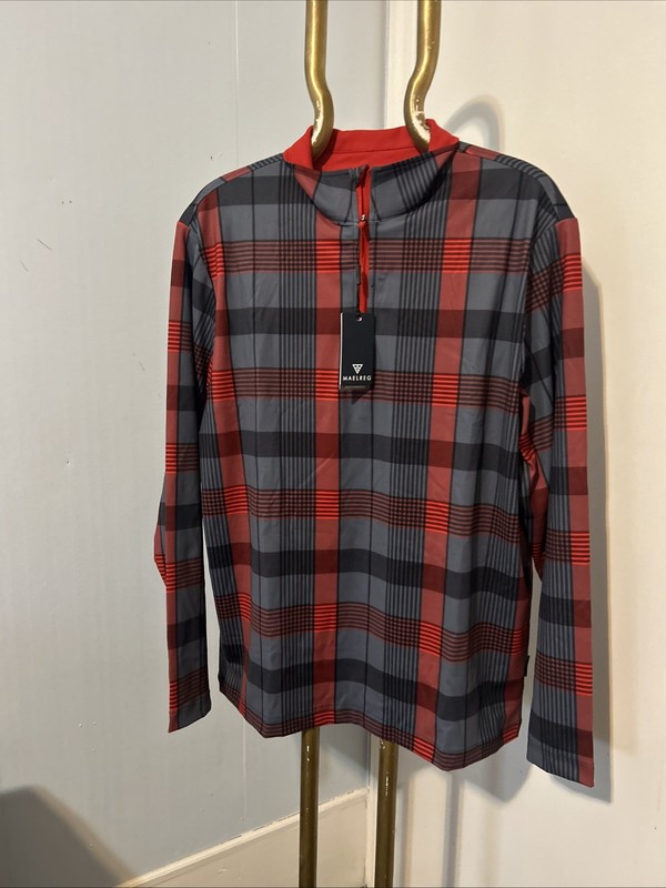 Maelreg Performance Pullover, Red Black Check Size L ￼NEW!! gallery