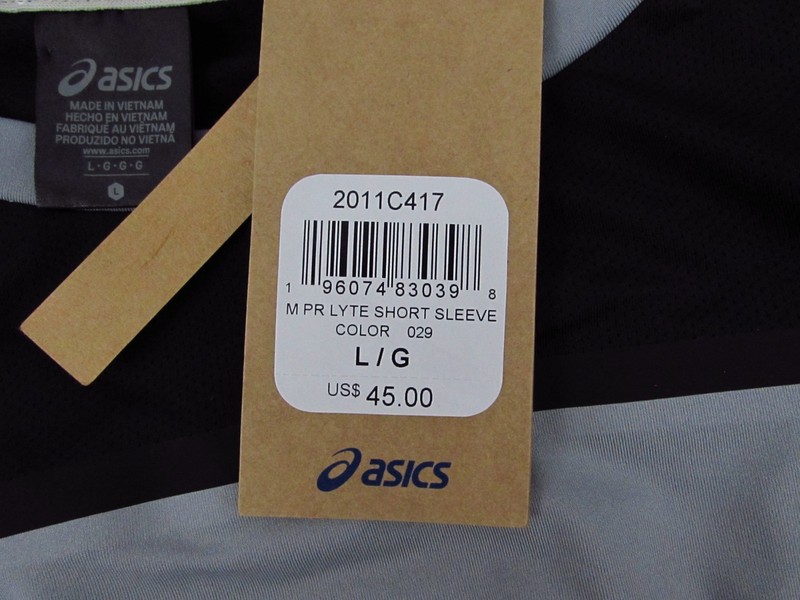 ASICS Men’s PR Lyte Active Short Sleeve Shirt Gray/Black Size Large NWT. gallery