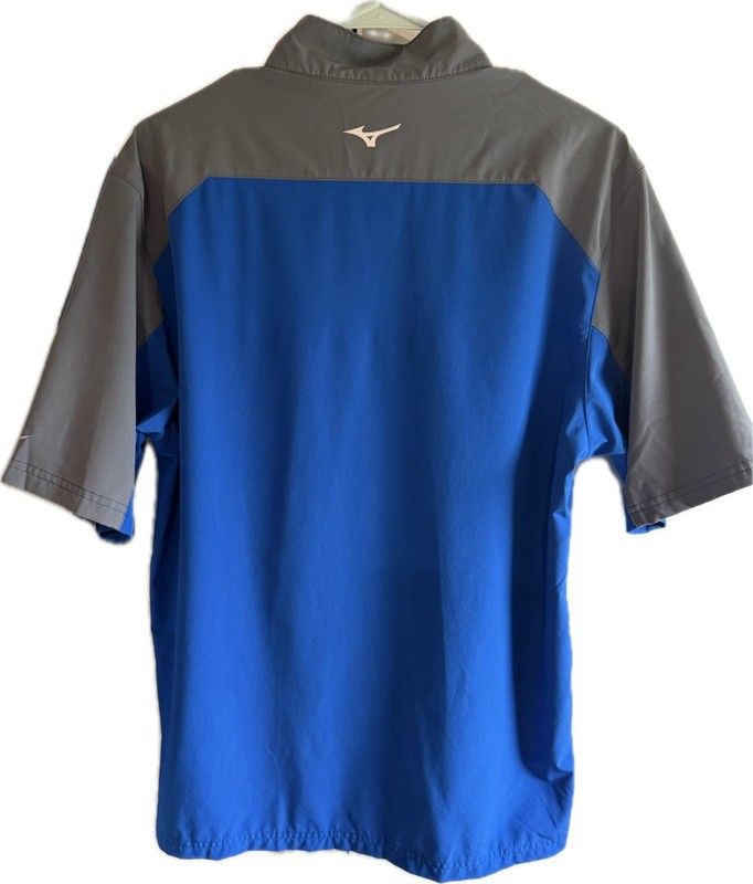 Mizuno Baseball Pullover Warmup Jacket 1/4 Zip Mens S Blue Gray Short Sleeve gallery