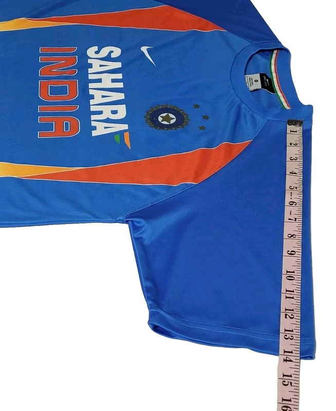 Nike Dri-Fit Star India Indian Cricket Sahara Blue Jersey Athletic Tee Size M gallery