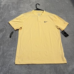 Nike Dri-FIT Vapor Blade Collar Shirt Mens Medium Yellow Short Sleeve Athletic