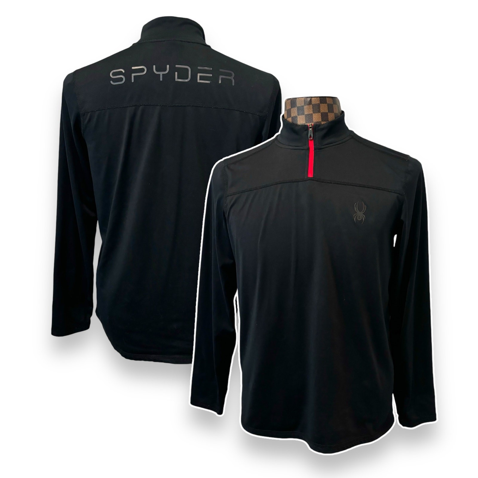 Spyder Mens ProwB Performance Jacket Small Black Active Shirt Pullover 1/4 Zip gallery
