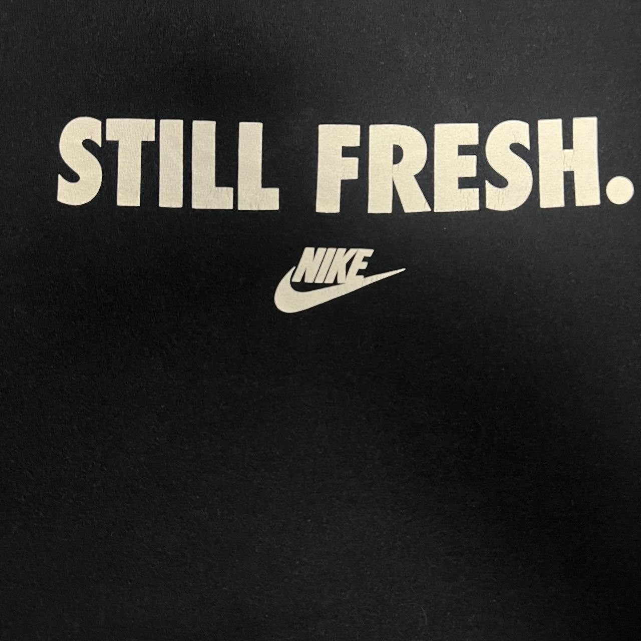 The Nike Tee Sportswear Still Fresh T Shirt Men's Size M Black Center Swoosh Tee gallery