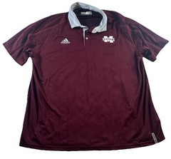 Adidas Mens L Maroon Short Sleeve Mississippi State Bulldogs Logo SEC Climachill