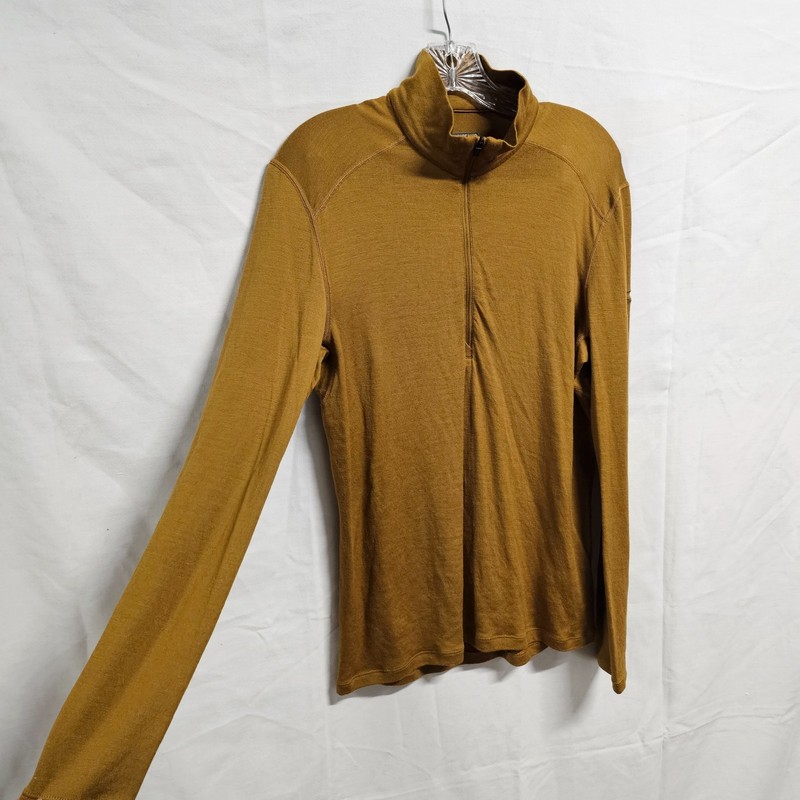 Icebreaker men's Merino 260 Tech Long Sleeve Half Zip Thermal Top Size M Camel gallery