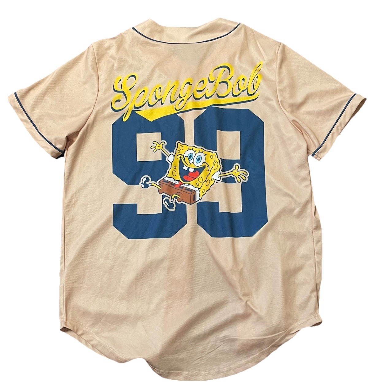 Nickelodeon SpongeBob Square Pants Baseball Jersey #99 beige Adult Size M gallery