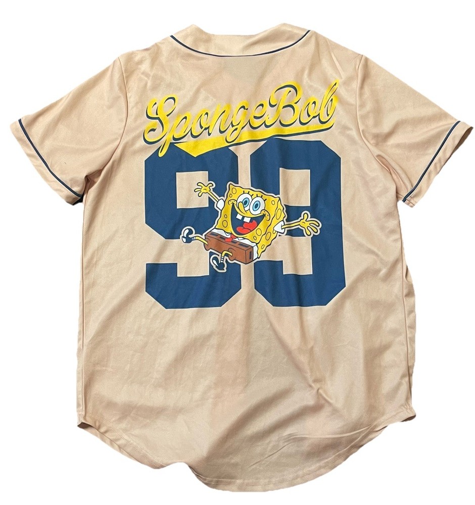 Nickelodeon SpongeBob Square Pants Baseball Jersey #99 beige Adult Size M