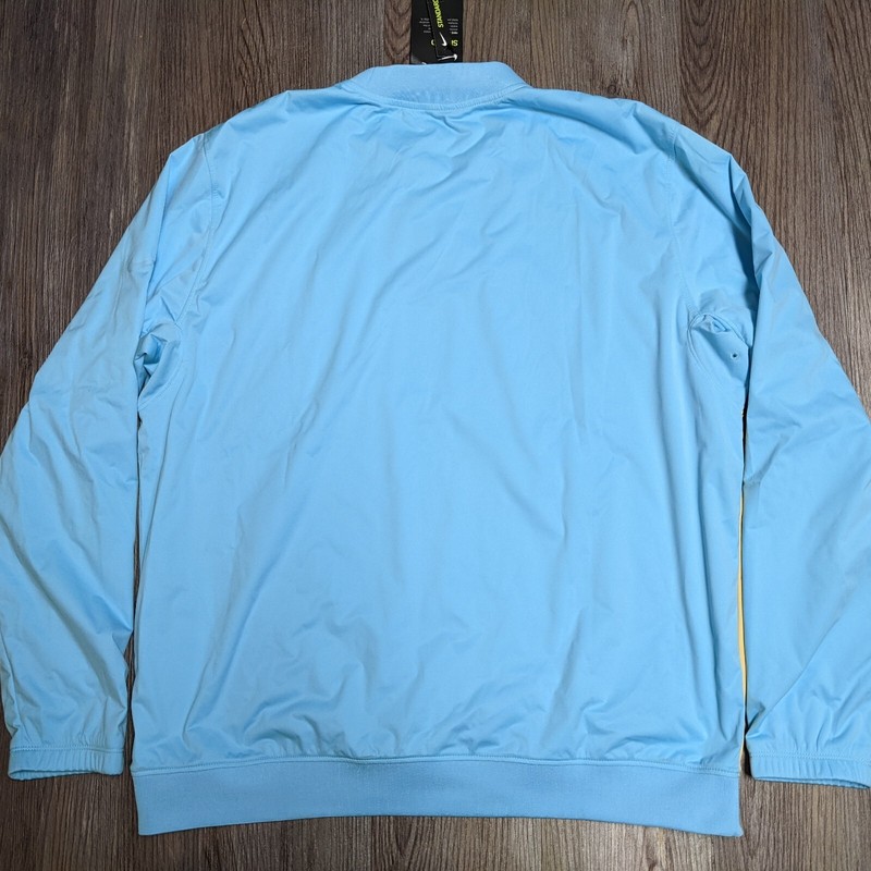 Nike Shield Victory Golf Men's L Pullover Crew Shirt Top Blue Yellow CI8986-496 gallery