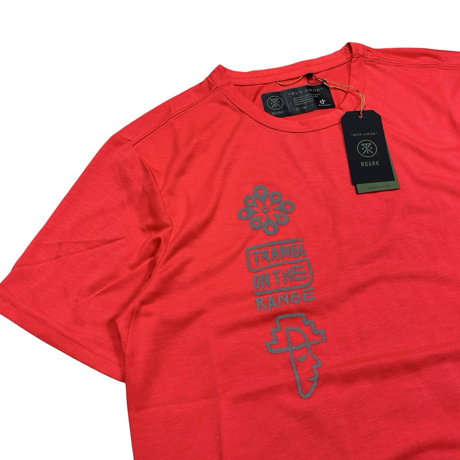 Roark Shirt Red Run Amok Mathis Happy Sun Short Sleeve Athletic Men’s Small gallery