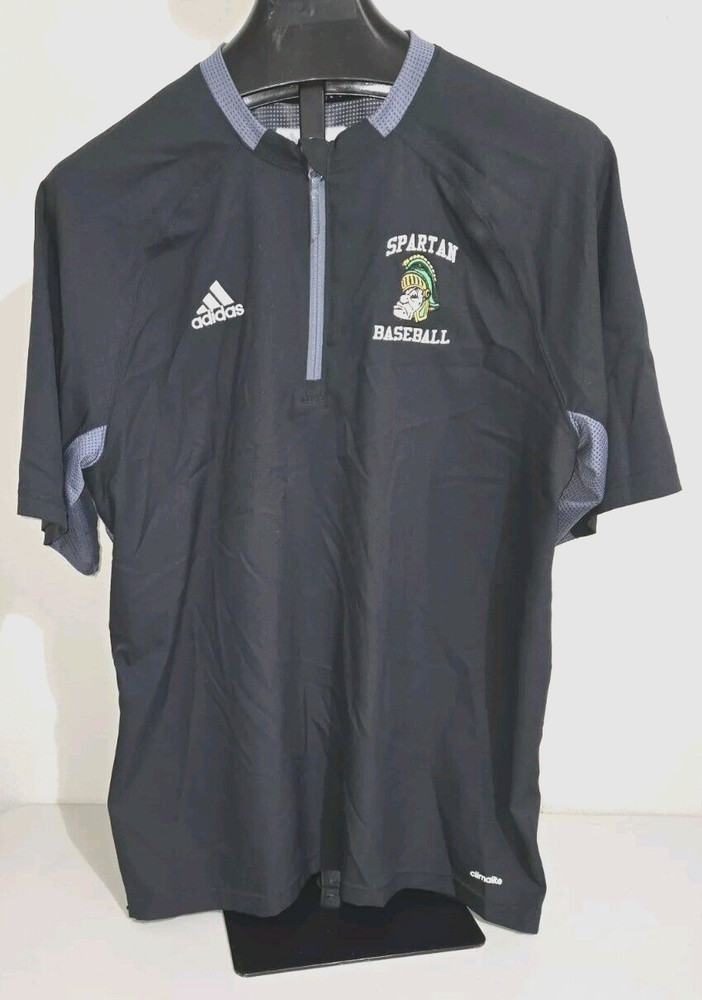 Nice Embroidered Adidas Climalite Spartans Baseball Logo Size L Shirt Jersey