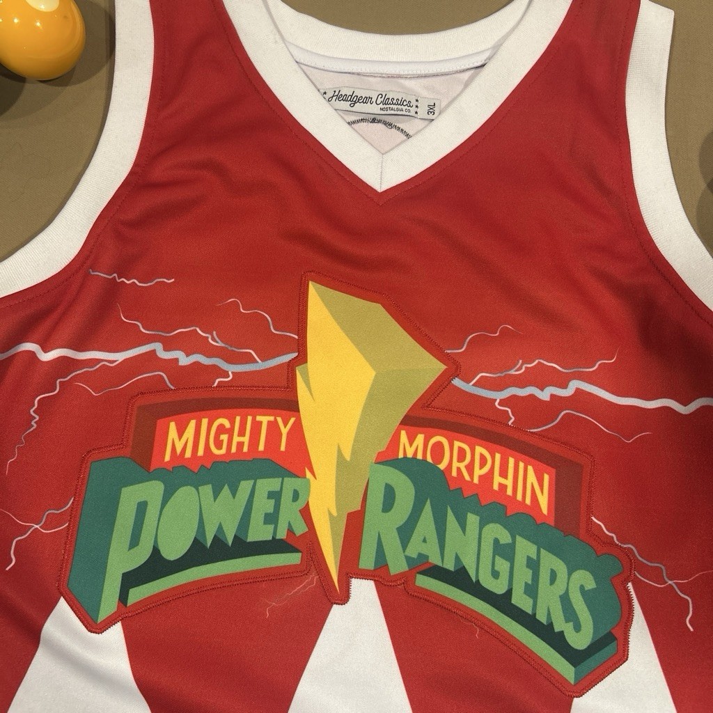 Headgear Classics Mighty Morphin Power Rangers Red/White V-Neck Jersey Tank 3XL gallery