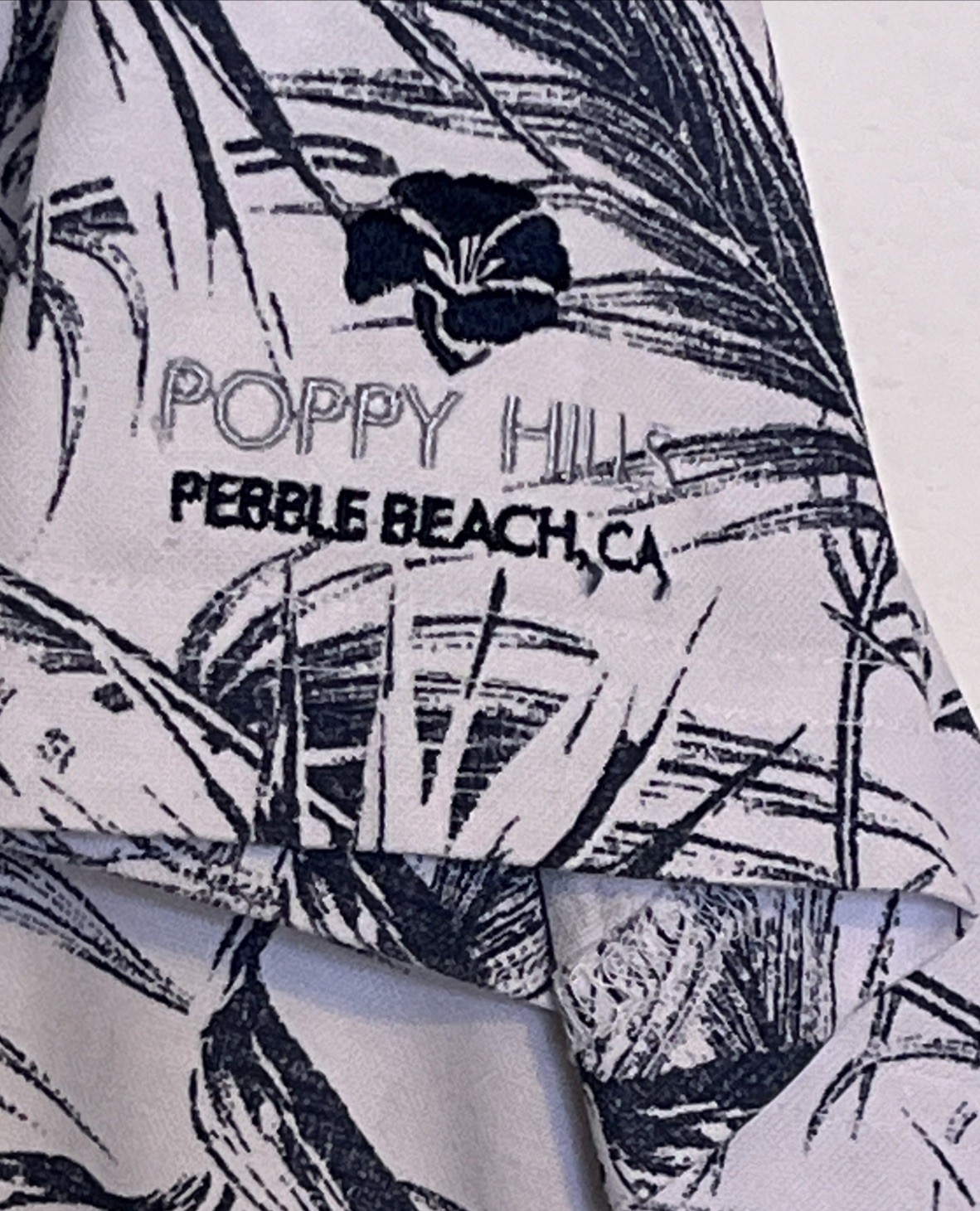 NWOT TRAVIS MATHEW XL WHITE GRAY PALMS GRAPHIC GOLF POLO SHIRT PEBBLE BEACH LOGO gallery