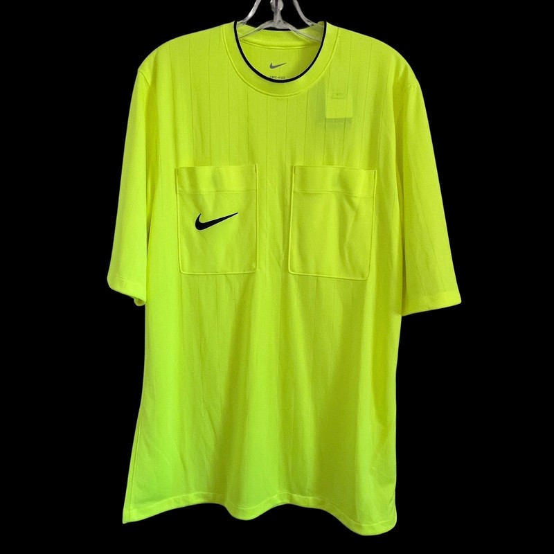 Nike Dri-Fit Football Soccer Double Pocket Referee NWT Volt Yellow Shirt Large gallery