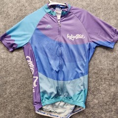 Ascend Sports Wear Men’s Size Medium Violet Blue and Green Cycling Jersey Shirt