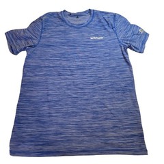 Adidas Men’s Blue Melange Short Sleeve Athletic T-Shirt Size L Withum Logo