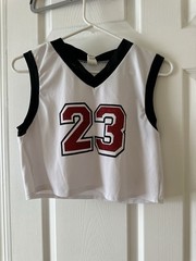 MY HOUSE Basketball Jersey Tank Top XLC White Black Red Mesh Sleeveless 23