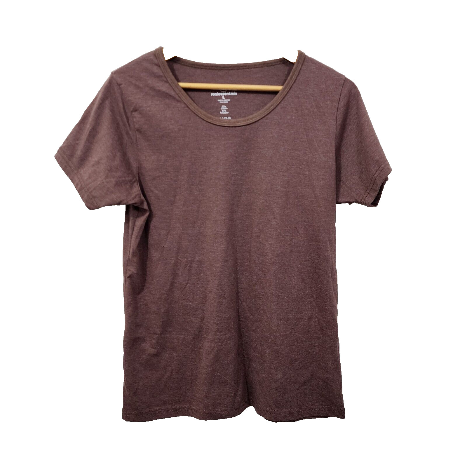 Real Essentials Mens Heather V Neck Short Sleeve Casual T Shirt Maroon Size L gallery