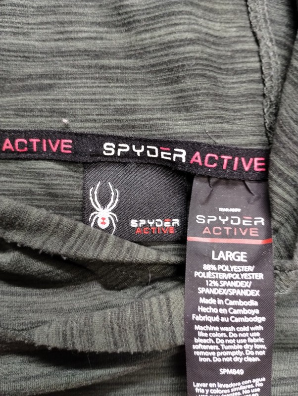 Spyder Active Hoodie Large Green Running Training Work Out Base Layer Casual gallery