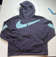 Nike Crossover Boys Basketball Half-Zip Jacket Hooded Lightweight Large Blue $70