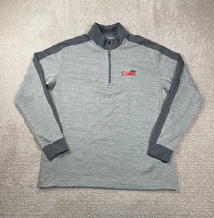 Nike Golf Jacket Mens Large Gray Dri-FIT 1/4 Zip Pullover Performance Diet Coke