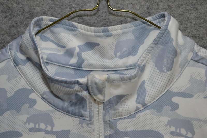 Waggle Pullover Mens Large White Gray Camo Quarter Zip Golf Mock Neck Stretch gallery