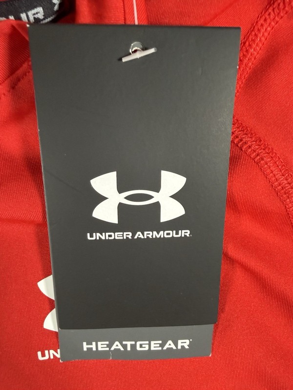 Under Armour Heatgear Compression Short Sleeve Shirt Mens Small Red Active Wear gallery