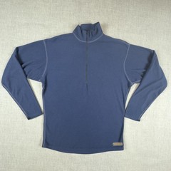 Black Diamond Pullover Mens Large Blue Fleece Half Zip Outdoors Made in Canada