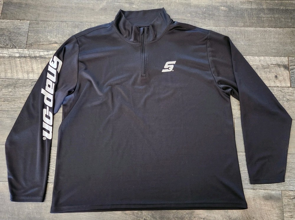Snap-On Tools 1/4 Zip Pullover Mens XL Black Performance Lightweight