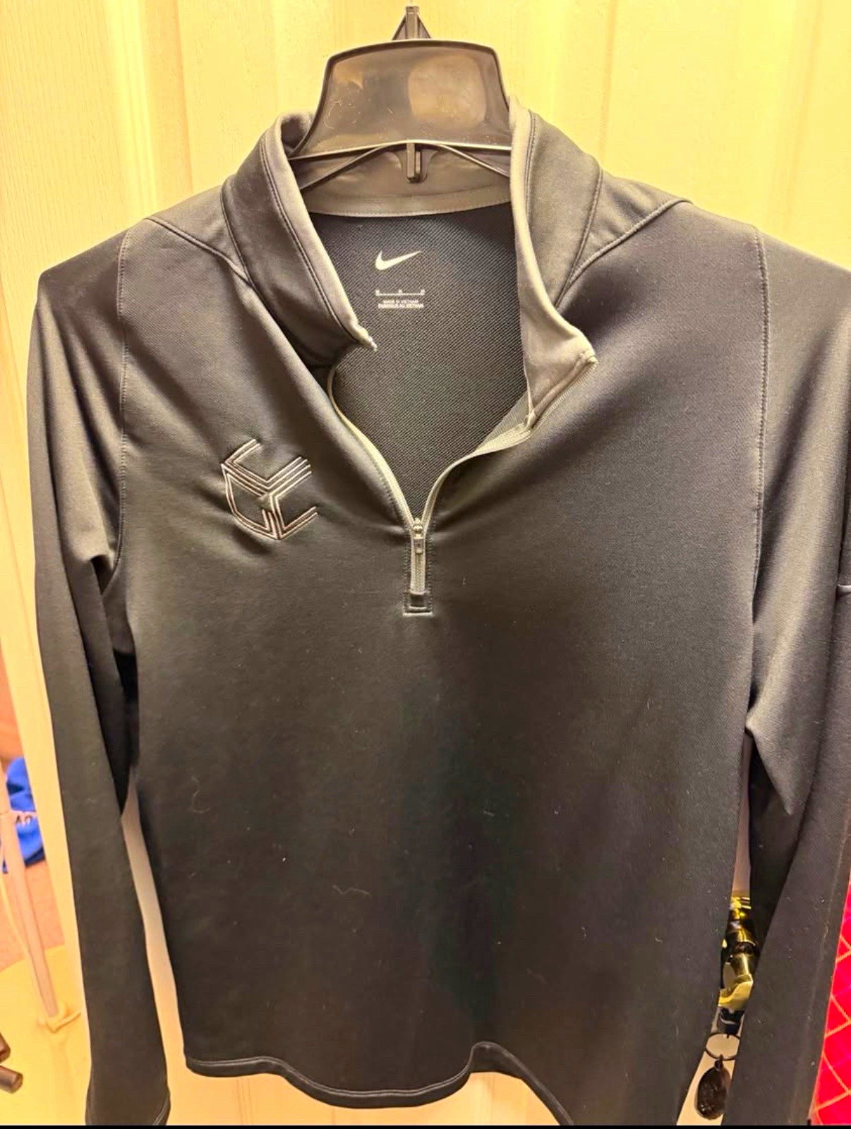 Nike Men’s Black 1/4 Zip Long Sleeve Pullover Mock Neck Activewear Top M gallery