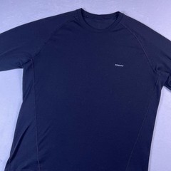 Vtg 90s Patagonia Capilene Shirt Mens L Black Performance LS Base Layer Hiking