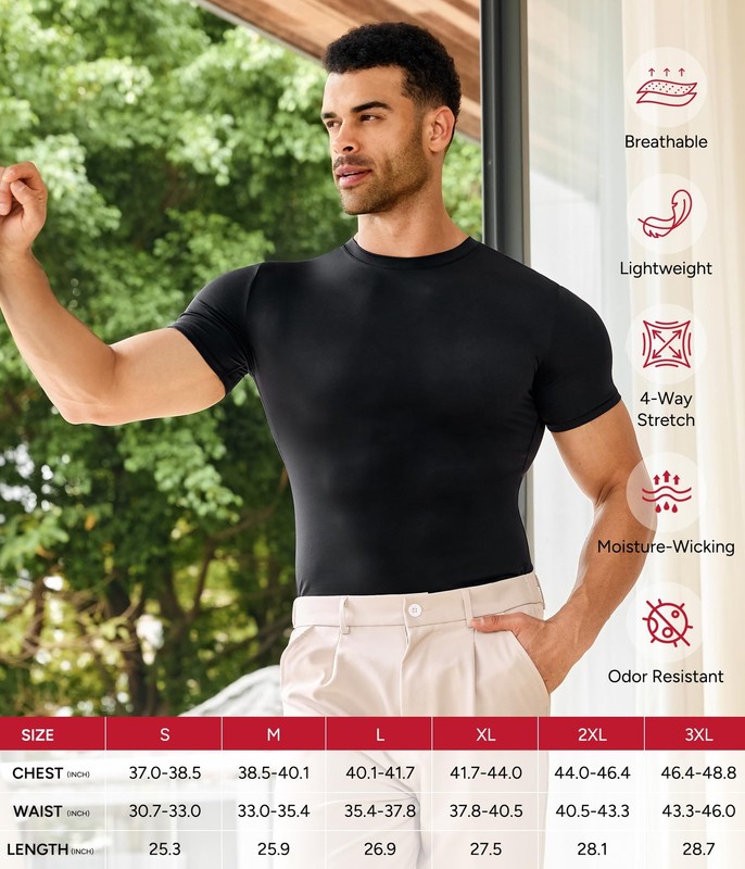 Compression Mens Shapewear Shirt Workout Body Shaper Tummy Control Tank Top f... gallery