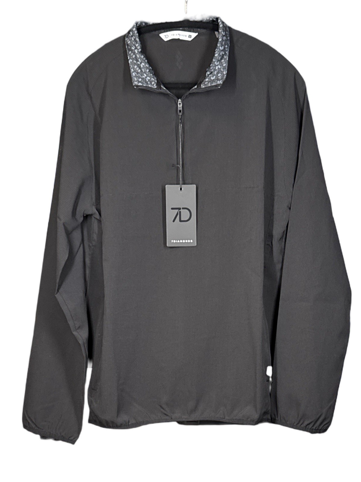 7 DIAMONDS Oxygenate 1/4 Zip Pullover BLACK Anti-Odor Quick Dry Stretch Small gallery