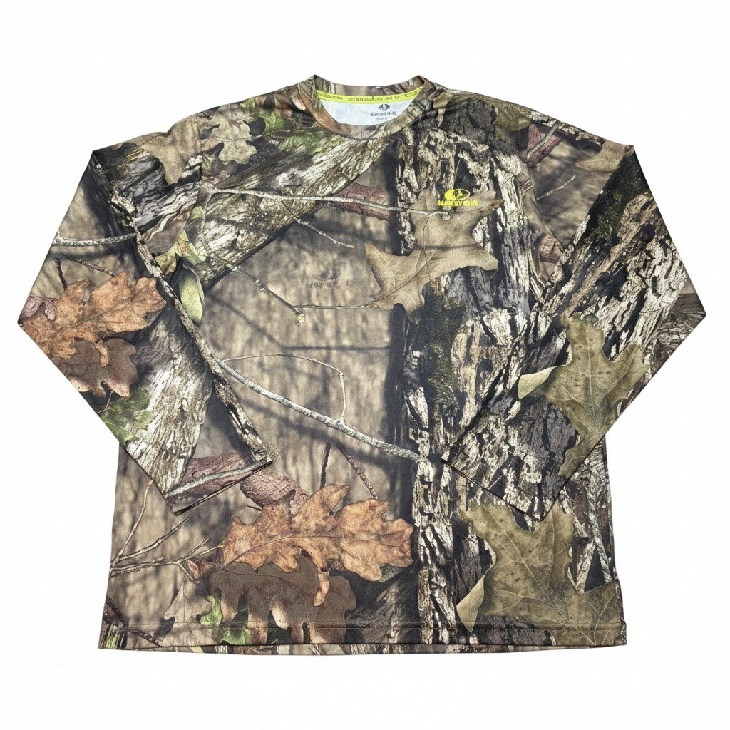 Men's Large Mossy Oak Break-Up Country Camo Long Sleeve Shirt Hunting Fishi gallery