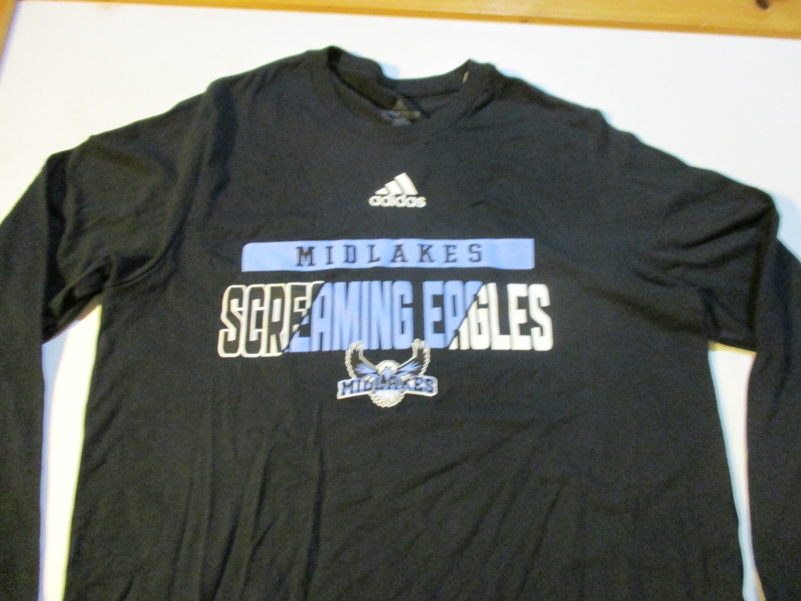 MIDLAKES SCREAMING EAGLES ADIDAS AMPLIFIER TEE L/S T-SHIRT LG CLIFTON SPRINGS NY gallery