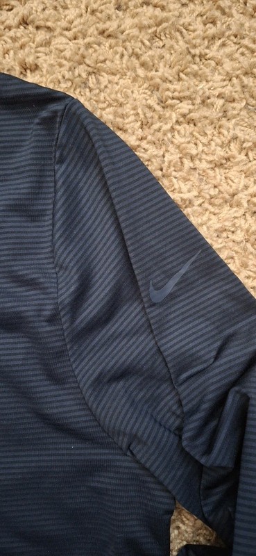 Nike Golf Dri Fit Standard Fit MENS LARGE Navy Blue 1/4 Zip Pullover Gym Stretch gallery
