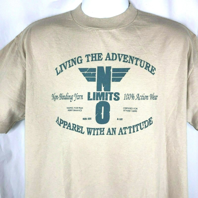 Rock Climbing No Limits Apparel Mens Vtg T-Shirt size XL USA 90s Single Stitch gallery