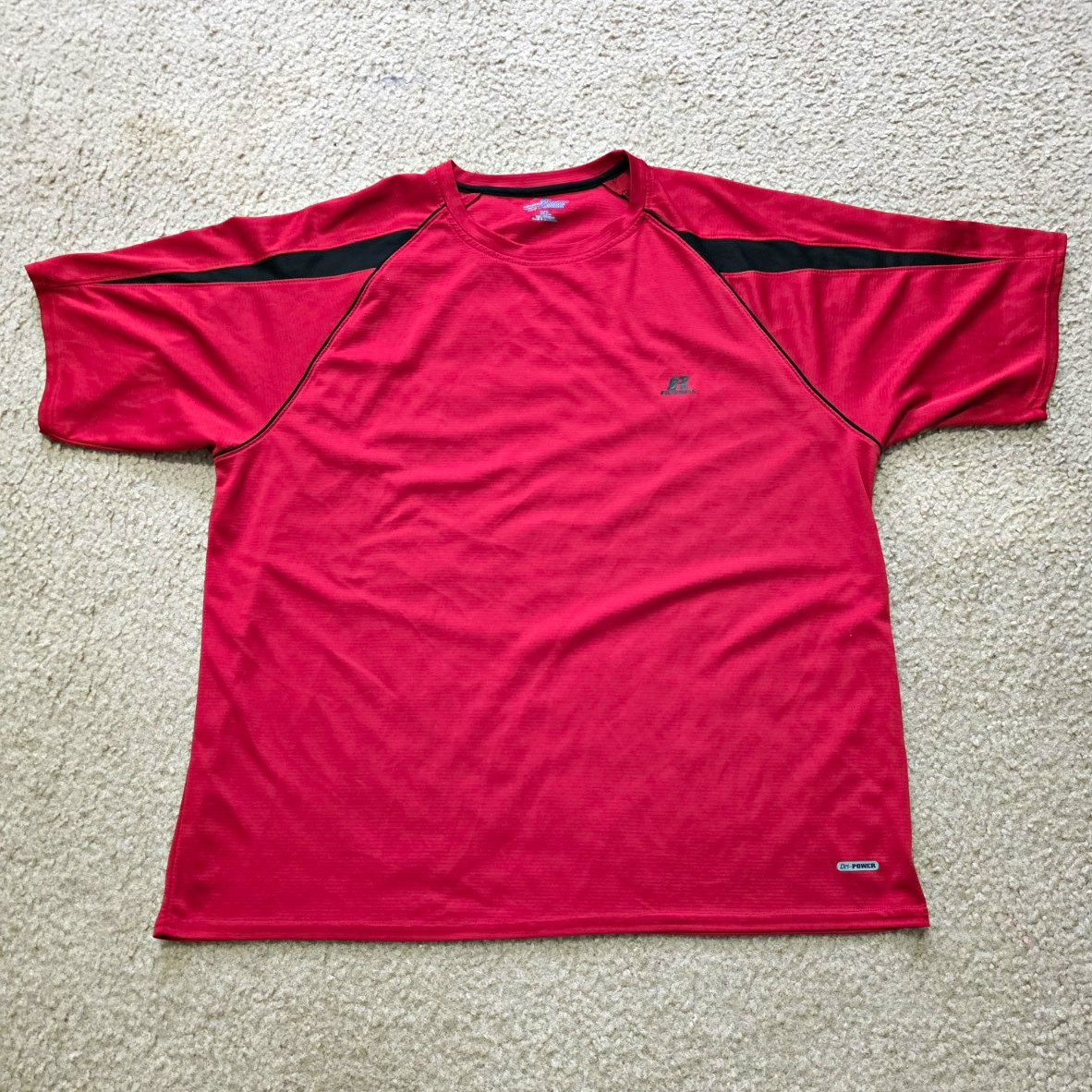 Russell Athletic Dri-Power Men's XL Red/Black Moisture Wicking Raglan Tee gallery