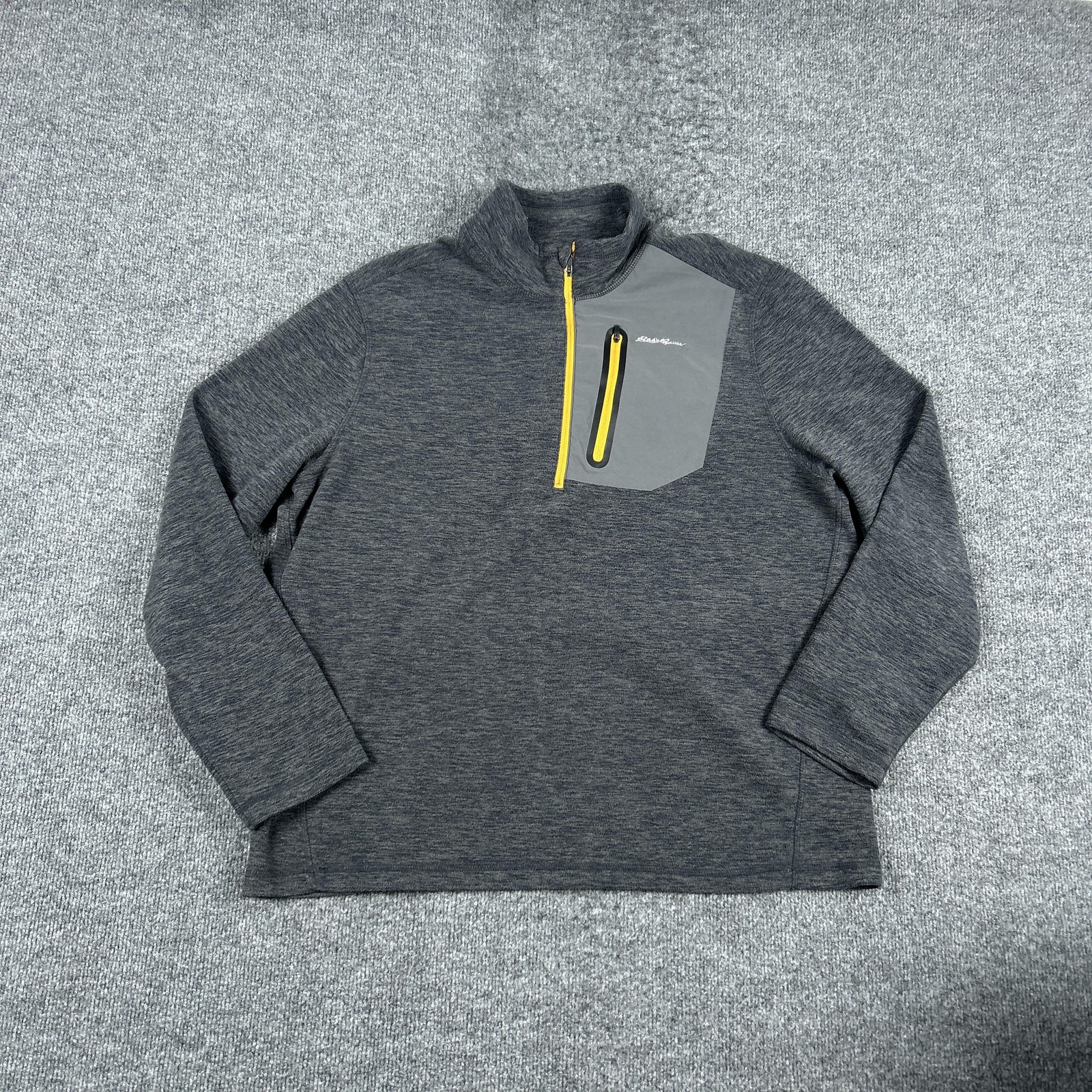 Eddie Bauer Pullover Mens XL Gray Fleece 1/4 Zip Chest Pocket Hiking Outdoor gallery