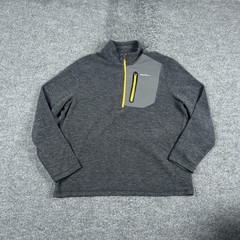 Eddie Bauer Pullover Mens XL Gray Fleece 1/4 Zip Chest Pocket Hiking Outdoor