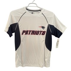 NWT NFL New England Patriots Team Apparel Mens Cool Tech T-Shirt White Blue M