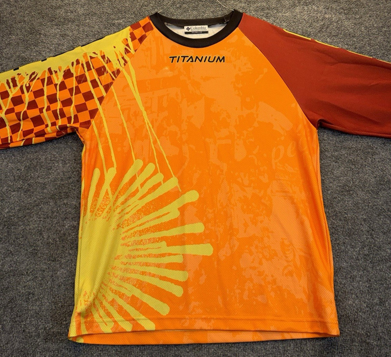 Columbia Titanium Men’s Size Medium Orange Yellow Long Sleeve Fishing Jersey gallery