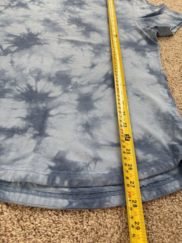 BYLT Mens Sky Blue Tye Dye Drop Cut Short Sleeve Shirt Size MEDIUM Casual gallery