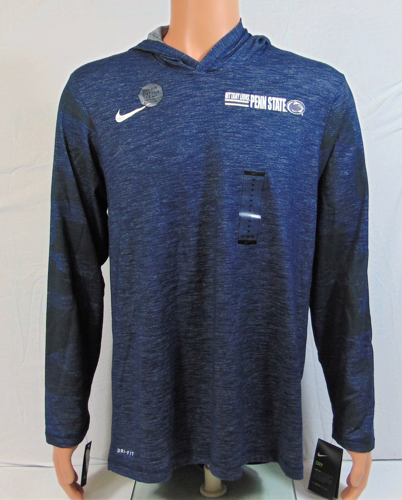 Nike Penn State Nittany Lion Long Sleeve Shirt Hoodie Sz M NEW CT7928 419 RARE gallery