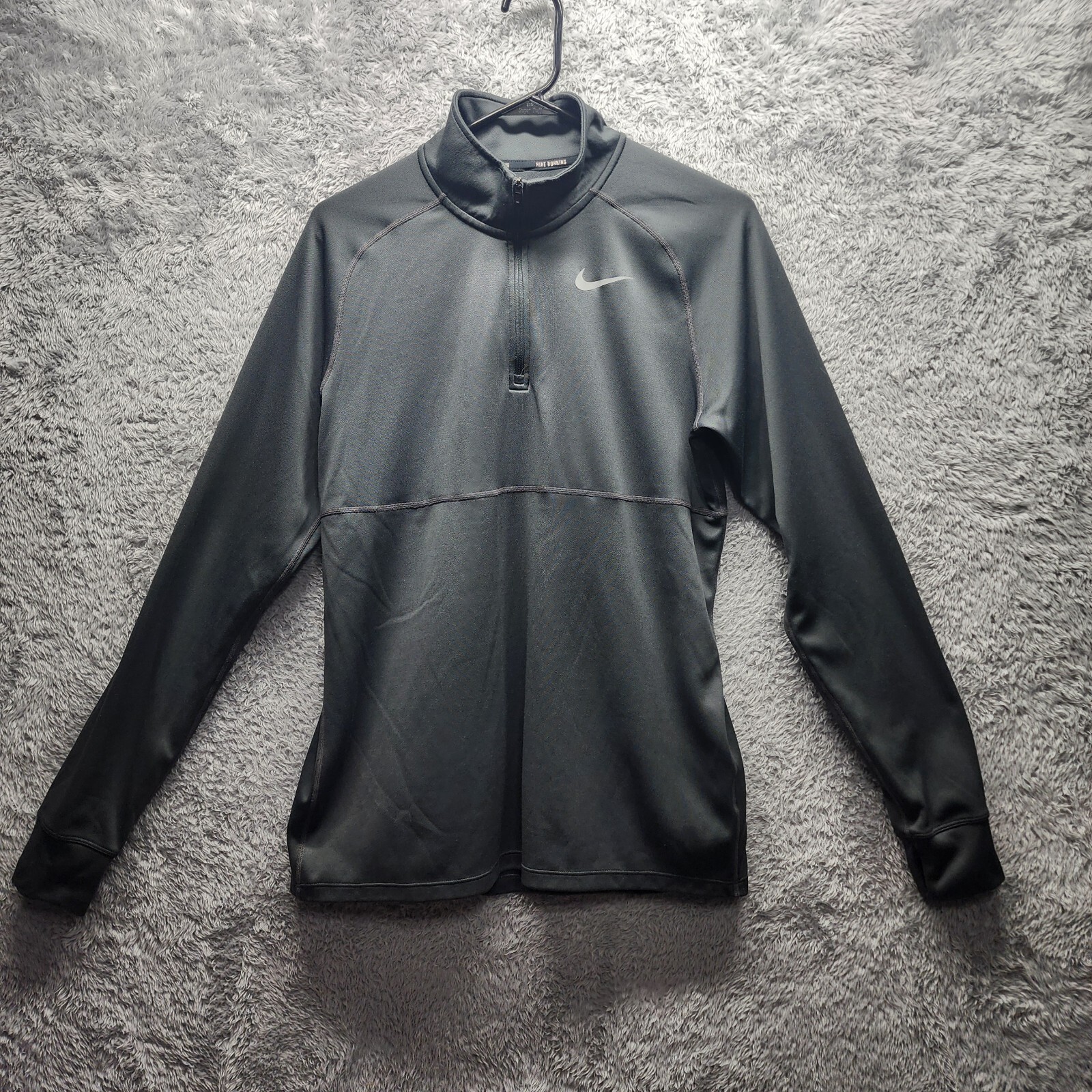 Nike Quarter Zip Pullover Mens Large Dri-Fit Cool Gray Racer Long Sleeve Running gallery