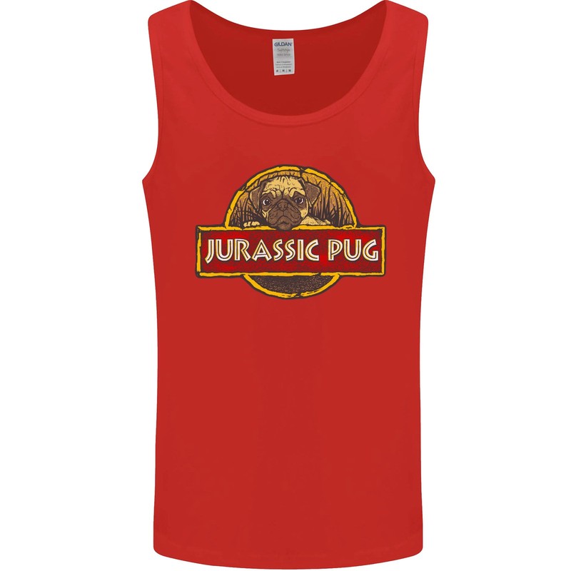 Jurassic Pug Funny Dog Movie Parody Mens Vest Tank Top gallery