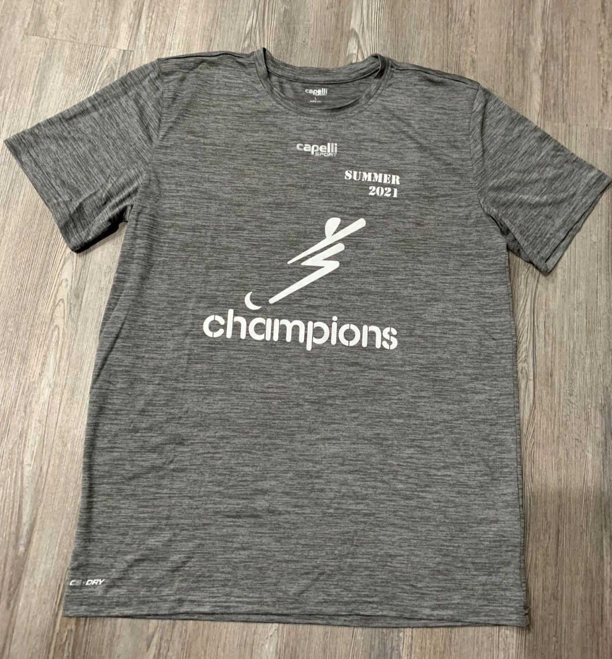 Men's Capelli Sport Summer 2021 YSC Youth Soccer Champions Marled Grey Shirt L gallery