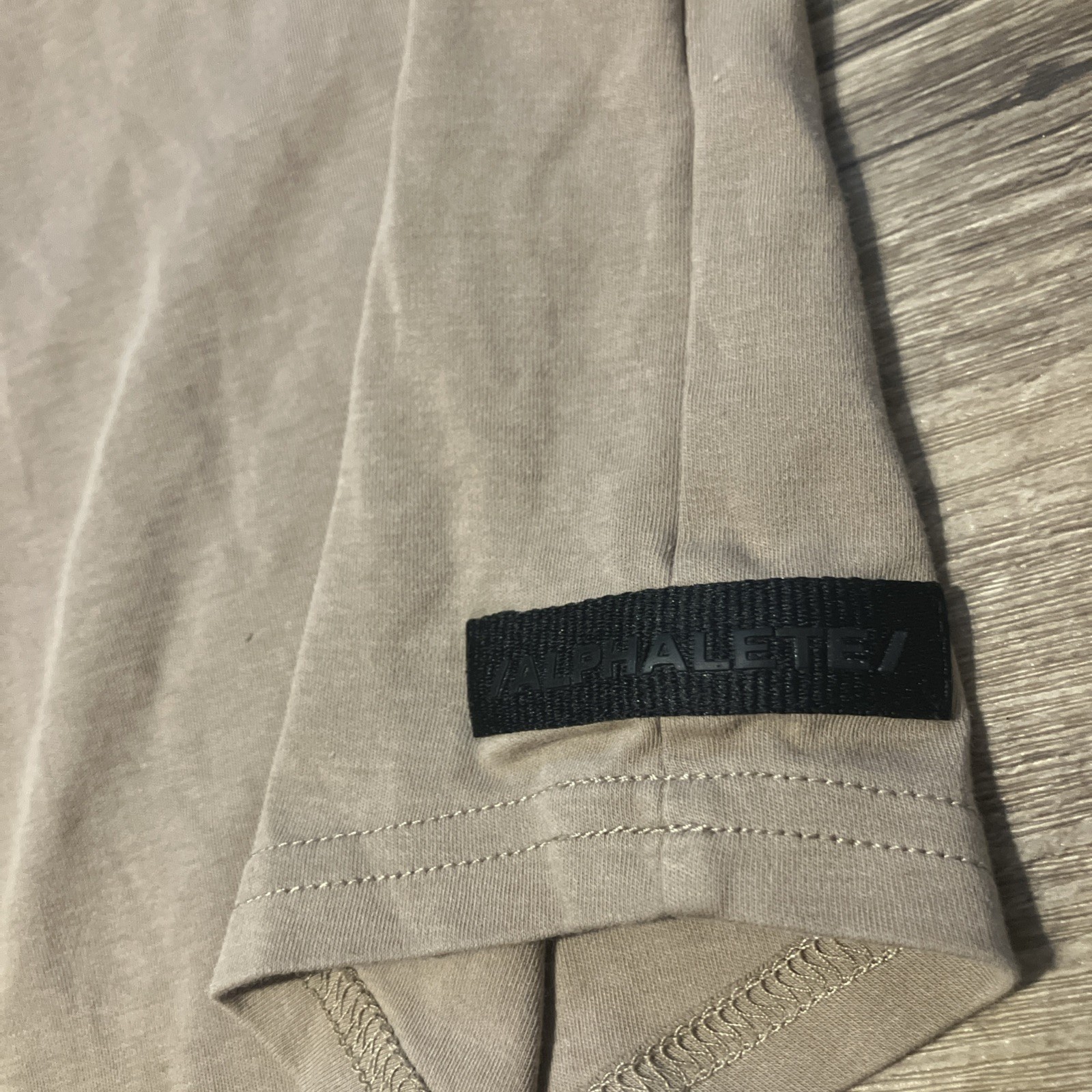 Alphalete Men's Medium Henley Long Sleeve Shirt Tan See Measurements gallery