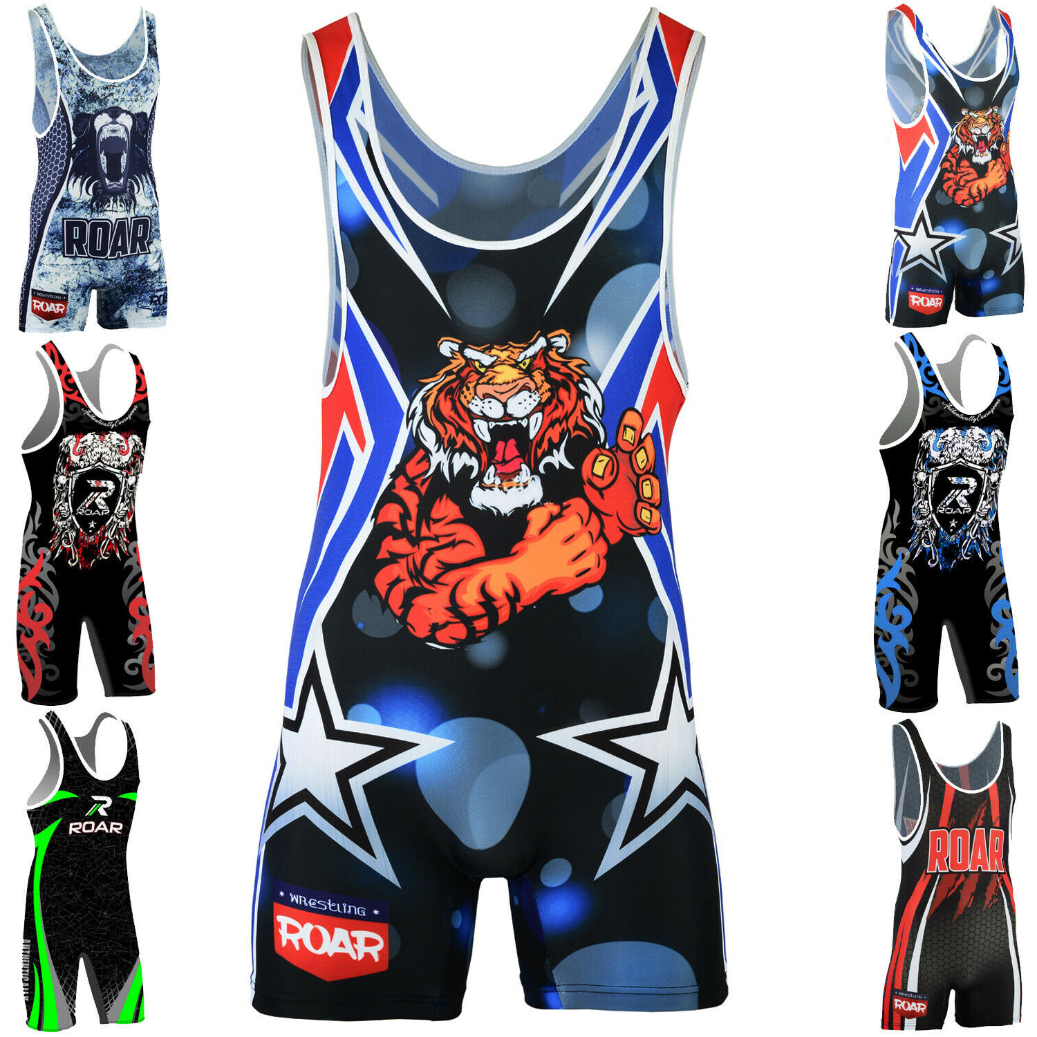 ROAR Men’s Wrestling Singlet Sports Gym Powerlifting Bodybuilding Vest Top gallery