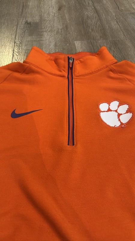 Nike Dri-FIT Orange 1/4 Zip Mock Neck Long Sleeve Pullover Men's L gallery