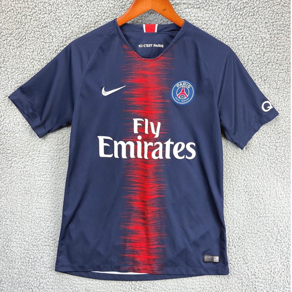 Nike PSG Soccer Jersey 2018 Home Kit Mens Size M Navy Blue Paris Saint-Germain
